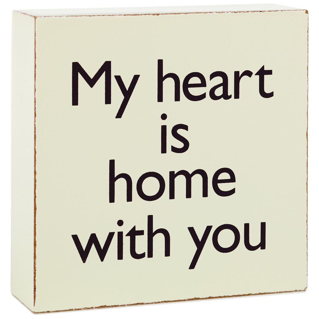 Hallmark My Heart Is Home With You Wood Quote Sign New