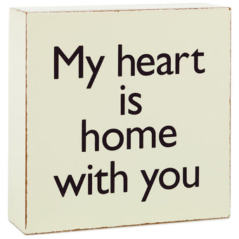 Hallmark My Heart Is Home With You Wood Quote Sign New