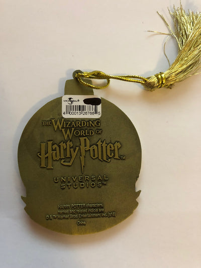 Universal Studios Harry Potter Hufflepuff Round Metal Holiday Ornament New w Tag