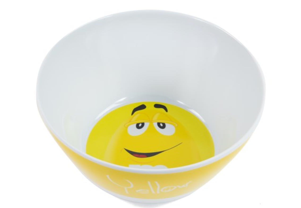 M&M's World Yellow Character Big Face Bowl New