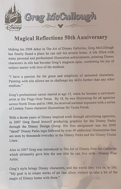 Disney Parks 50th Anniversary Walt Disney World Castle McGullough Print New