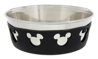 Disney Parks Mickey Icon Silicone on Metal Small Pet Bowl New