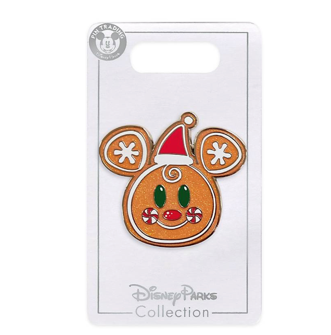 Disney Parks Mickey Mouse Gingerbread Christmas Holiday Pin New with Card