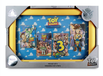 Disney Store Toy Story 25th Anniversary Pin Set Limited Edition New with Box