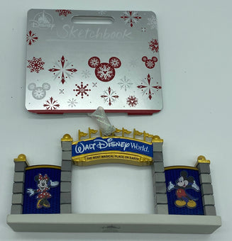 Disney Walt Disney World Entrance Gate Sketchbook Christmas Ornament New w Tag