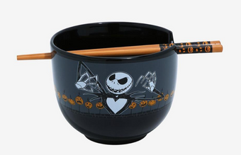 Disney Nightmare Before Christmas Jack Halloween Ramen Bowl With Chopsticks New
