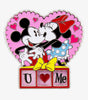 Disney Parks Mickey and Minnie I Love You Heart Pin New with Card
