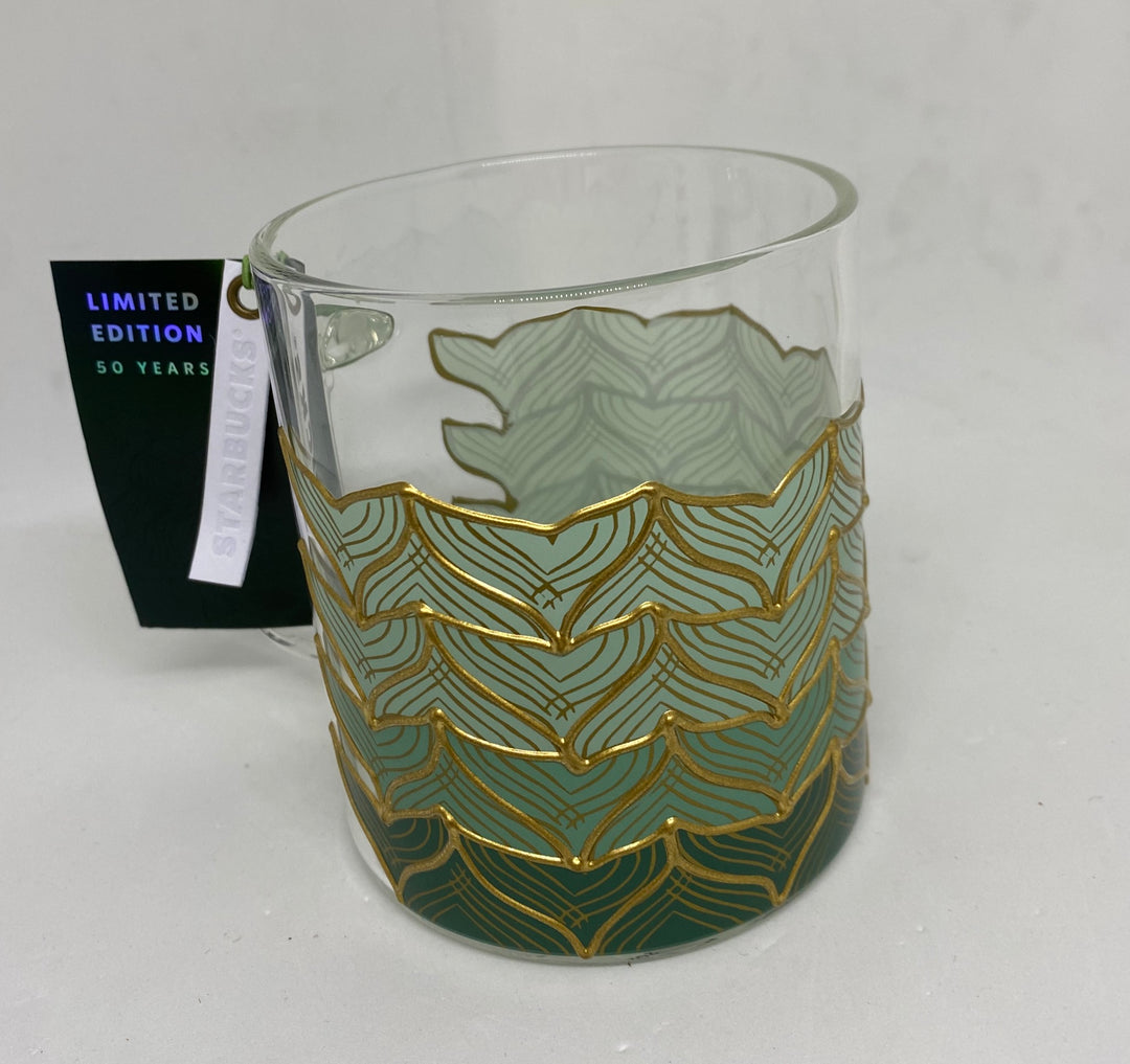 50 years limited edition starbucks cup Starbucks 50th Anniversary Siren Tail Glass Mug Limited New with Tag – I  Love Characters