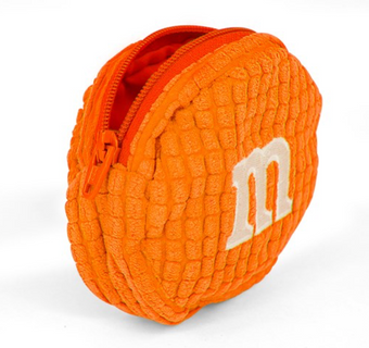 M&M's World Orange Logo Coin Purse Plush New with Tags