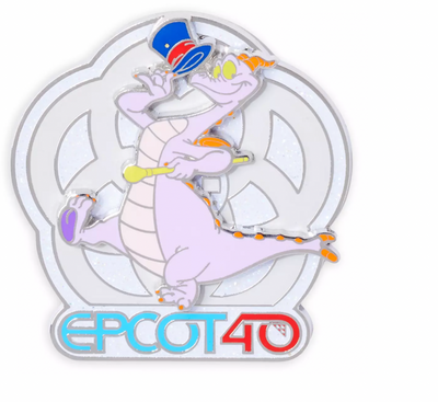 Disney Parks Epcot 40th Anniversary Figment Pin on Pin New with Card