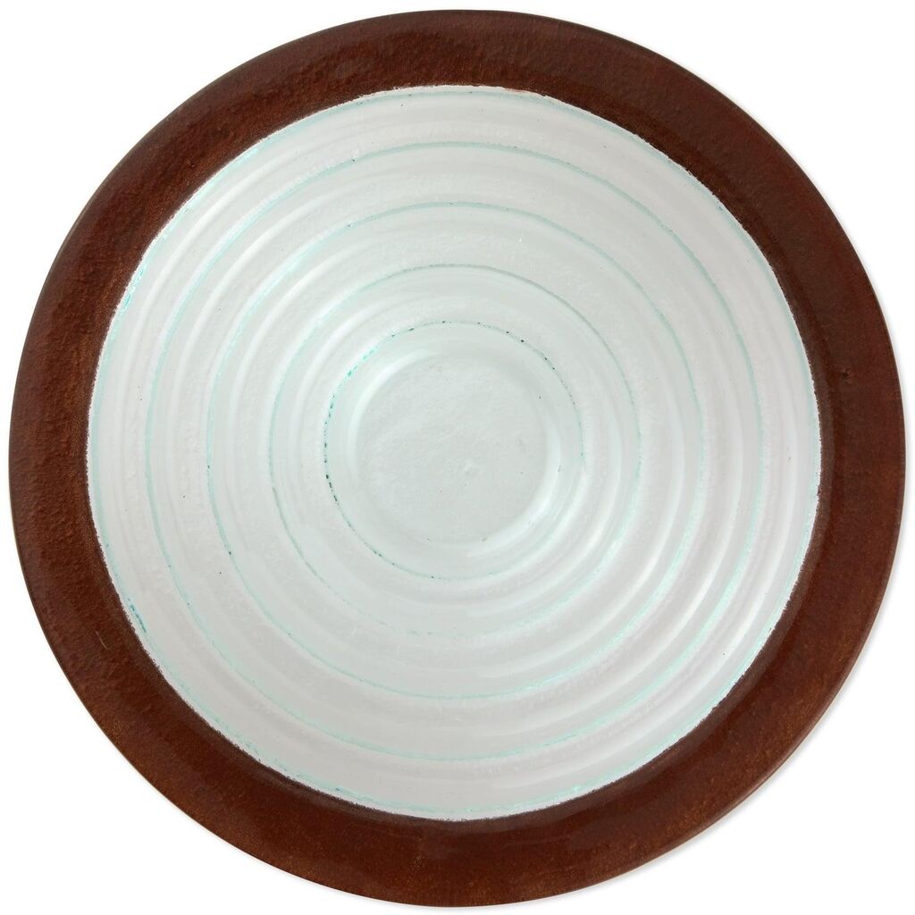 Hallmark Copper Rimmed Blown Glass Decorative Bowl 12.4 inc New