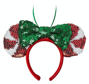 Disney 2020 Minnie Peppermint Ear Headband Sketchbook Christmas Ornament New Tag