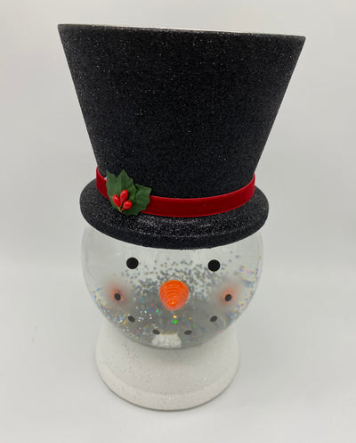 Bath and Body Works Christmas Snowman Water Globe Light Up Pedestal Candle New