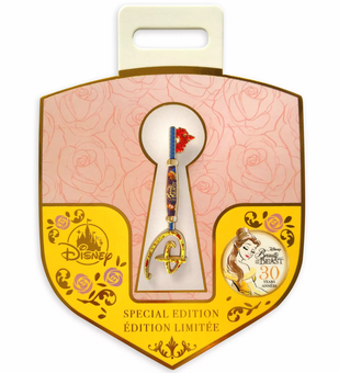 Disney Beauty and the Beast 30th Anniversary Collectible Key Pin Belle New