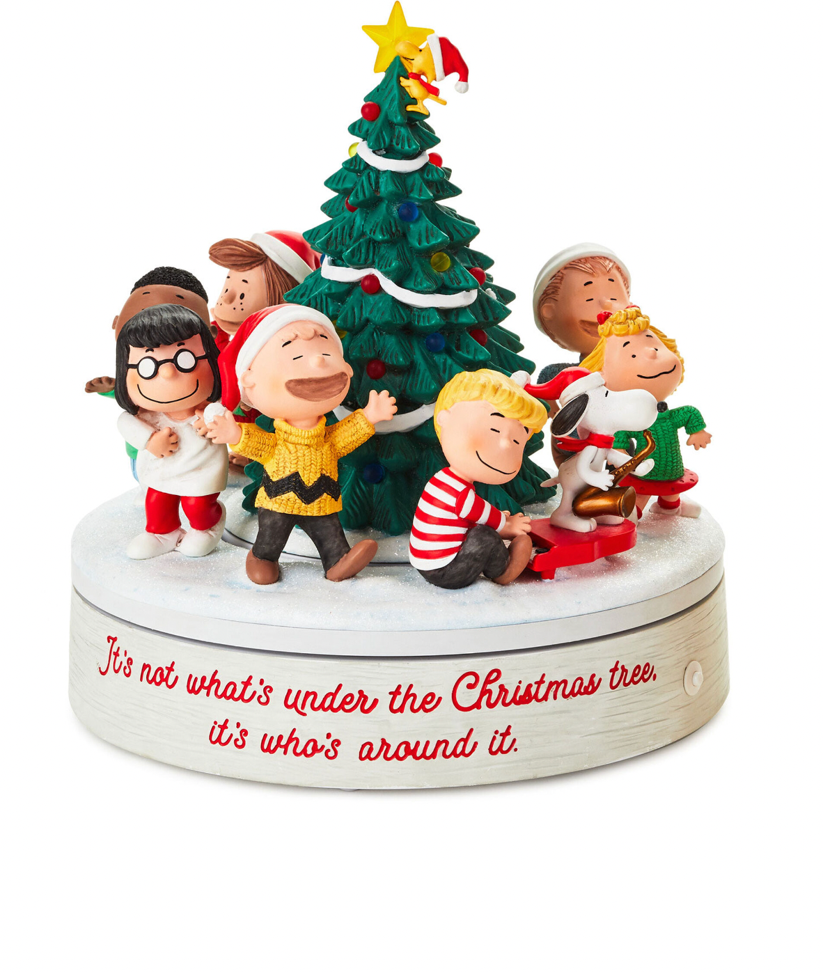 Hallmark Peanuts Gang Around the Christmas Tree Musical Tabletop Figurine New