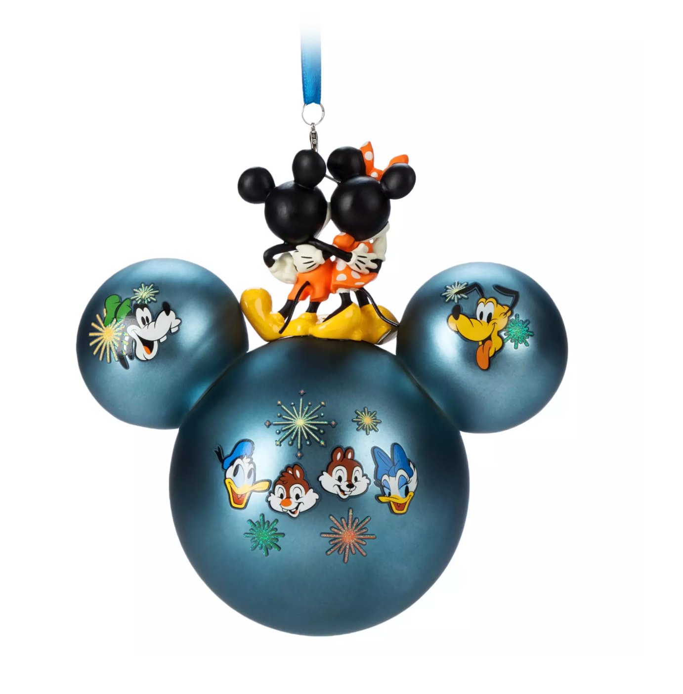 Disney Walt Disney World 2023 Mickey and Minnie Icon Glass Ball Ornament New Tag