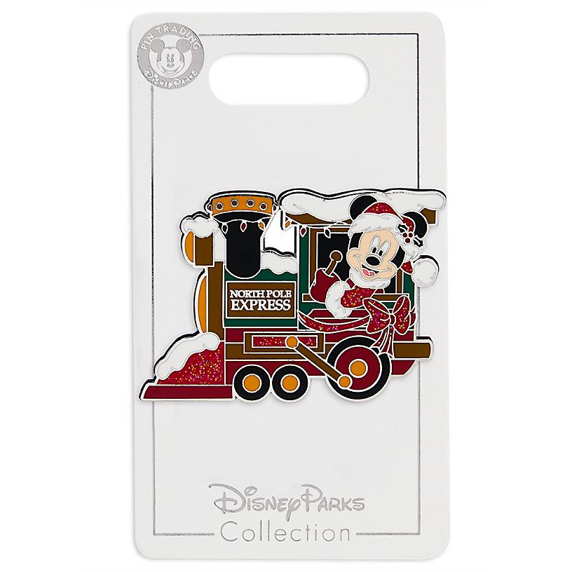 Disney Parks Santa Mickey Mouse Train Locomotive Pin New with Card