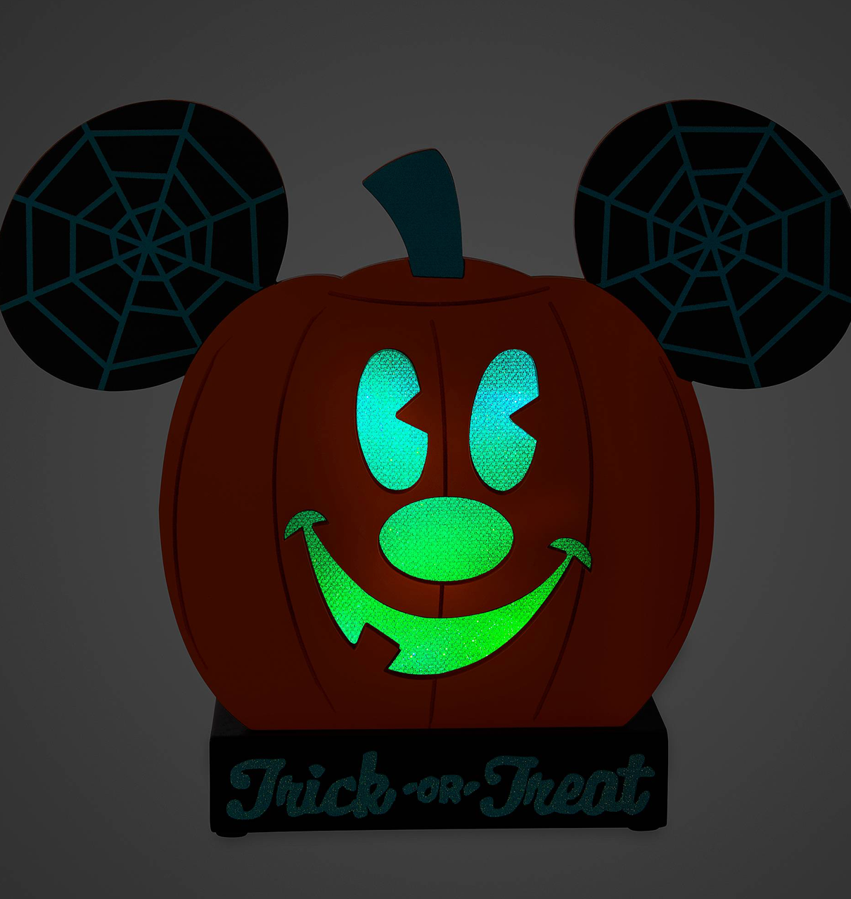 Disney Parks Halloween Mickey Mouse Light-Up Jack-o'-Lantern Figure New