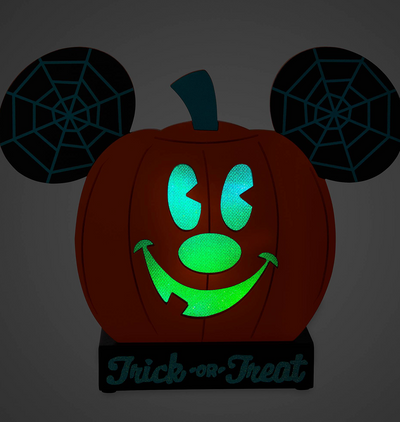 Disney Parks Halloween Mickey Mouse Light-Up Jack-o'-Lantern Figure New