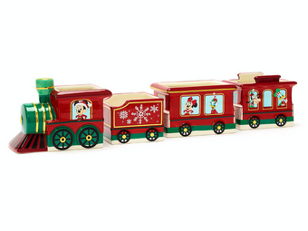Disney Cheer Mickey Mouse and Friends Holiday Train Bowl Set New with Box