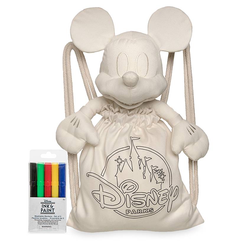 Disney Parks Ink & Paint Mickey Mouse 15" Colorable Plush Toy New With Tag