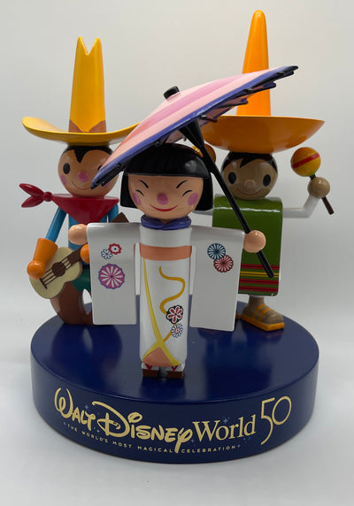 Disney Parks 50th Wdw Anniversary It is a Small World Resin Figurine Statue New