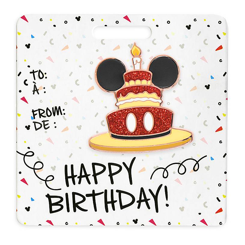 Disney Mickey Mouse Happy Birthday Cake Pin New with Card