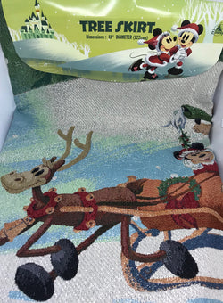 Disney Parks Holiday Mickey and Friends Sleigh Christmas Tree Skirt New with Tag