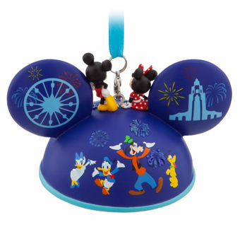 Disney Disneyland 2022 Mickey Friends Light Up Ear Hat Christmas Ornament New