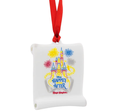 Disney Parks Happily Ever After Ceramic Scroll Ornament New With Tags