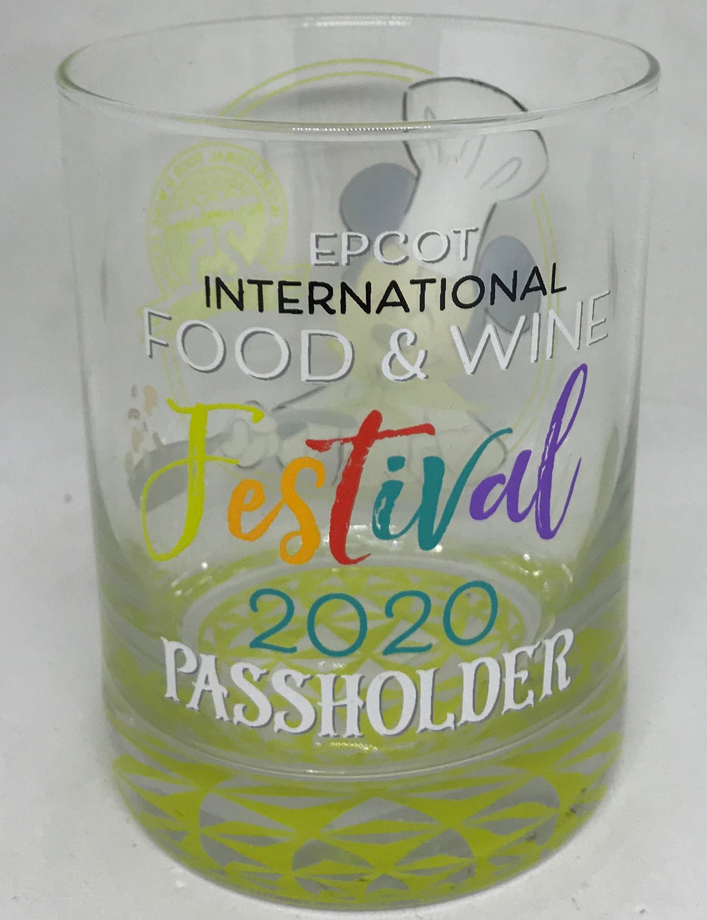Disney 2020 25th Food and Wine Festival Mickey Mouse Chef Glass Passholder New