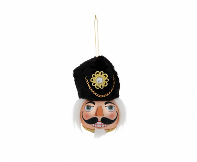 Robert Stanley Black Nutcracker Head Glass Christmas Ornament New with Tag