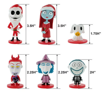 Disney Nightmare Before Christmas Halloweentown 6 pcs Figurine Set New with Box