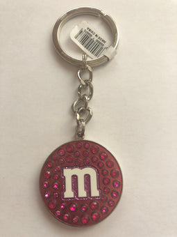 M&M's World Fuschia Lentil with Stones Keychain New with Tag
