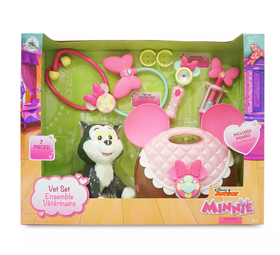 Disney Minnie and Figaro Plush Vet Set Play Set with Play Stethoscope New w Box