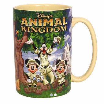 Disney Parks Animal Kingdom Safari Mickey Minnie Goofy Pluto Donald Mug New