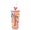 Disney Disneyland Mickey and Minnie Balloons Travel Tumbler with Straw New