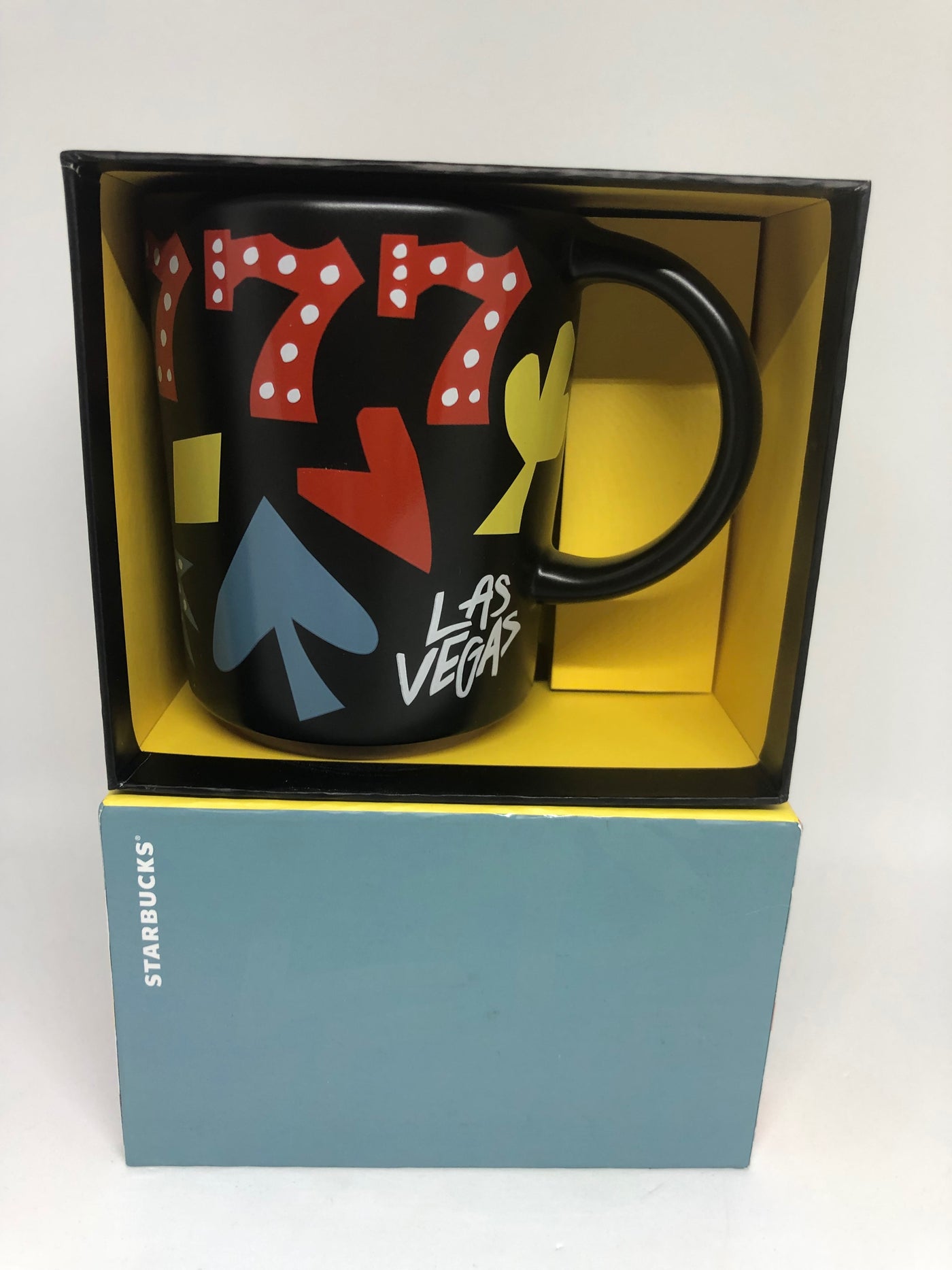 Starbucks Las Vegas Lucky 777 Black Ceramic Coffee Mug New with Box
