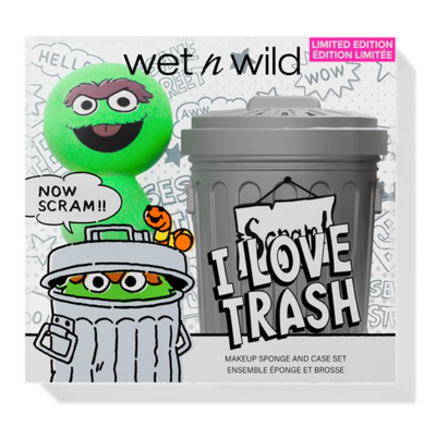 Wet n Wild Sesame Street I Love Trash Make Up Sponge And Case Set New With Box