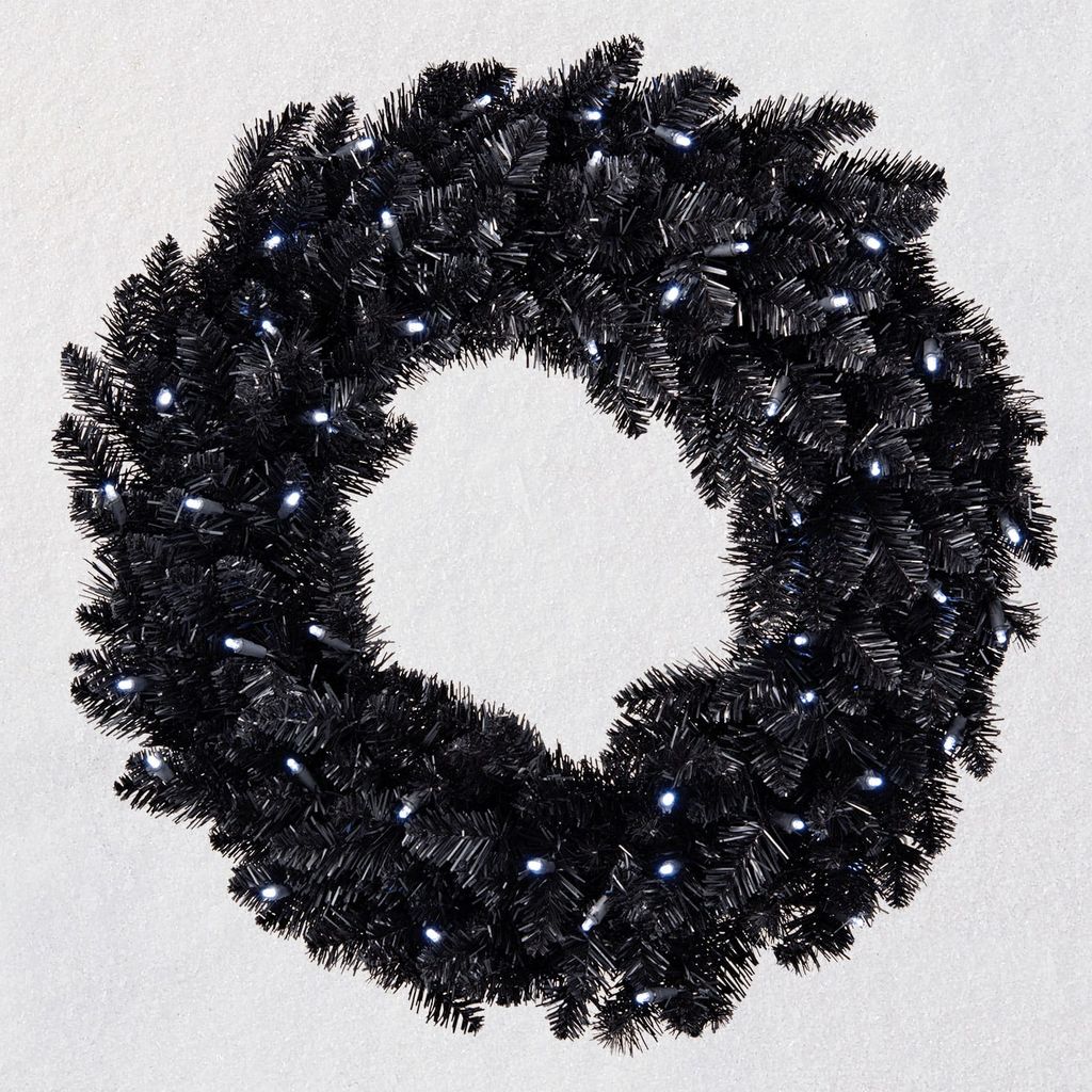 Hallmark Star Galaxy Black Wreath With Lights 30inc New with Tag