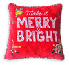 Disney Mickey and Minnie Made It Merry and Bright Holiday Throw Pillow New Tag