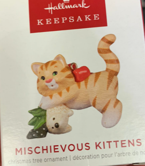 Hallmark 2022 Mischievous Kittens Tabby Christmas Ornament New With Box