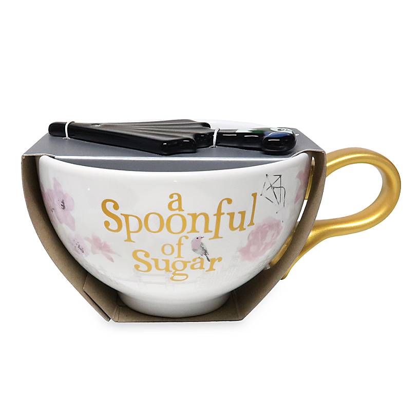 Disney Mary Poppins Teacup and Parrot Umbrella Spoon Set New