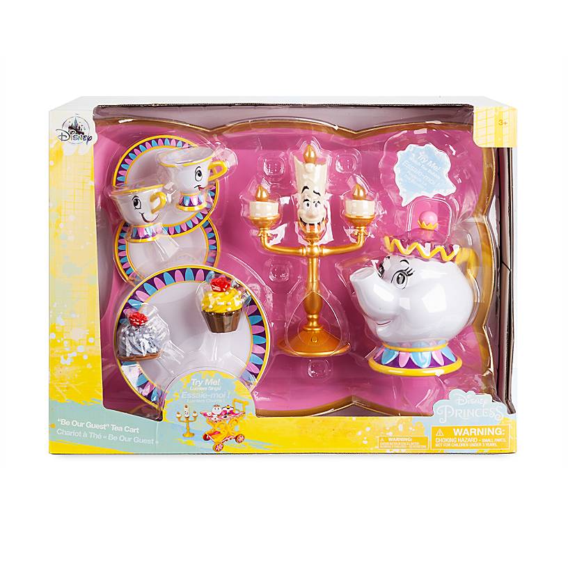 Disney Store Beauty and the Beast Be Our Guest Singing Tea Cart Play Set New