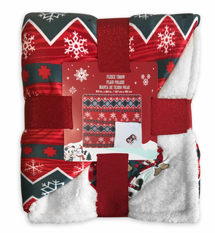 Disney Mickey Minnie Holiday Sweater Pattern Christmas Fleece Throw Blanket New