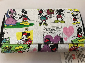 Disney Parks Mickey & Minnie Comic Strip Wallet New with Tags
