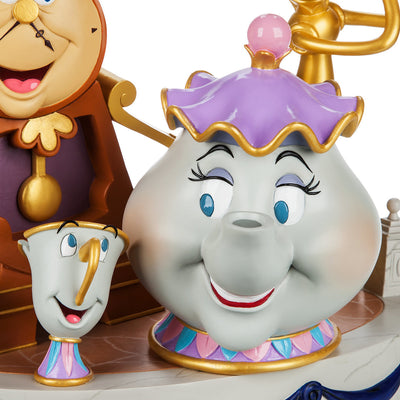 Disney Beauty and the Beast Lumiere Cogsworth Chip & Mrs Pott Statue New Box