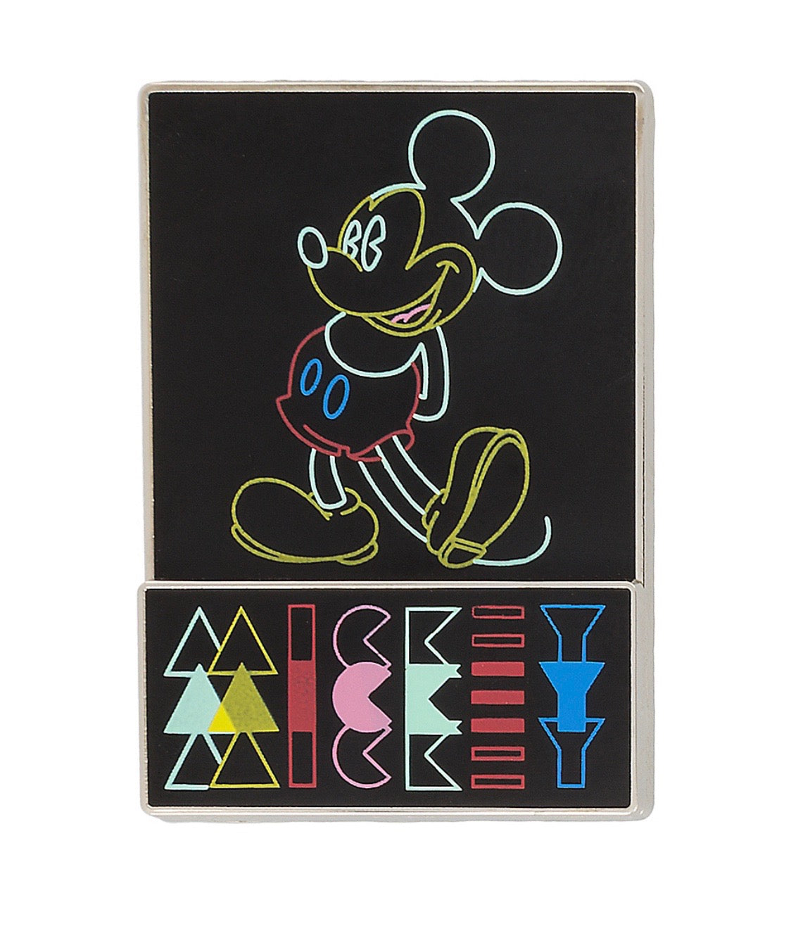 Disney Parks Mickey Mouse Flashback Neon Pin New with Card