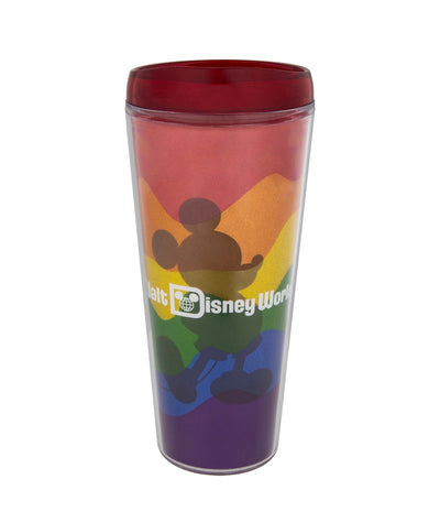Disney Parks Rainbow Mickey Mouse Silhouette WDW Tumbler New