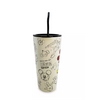 Disney Parks Mickey Sketch Art Travel Tumbler with Straw New